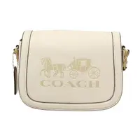 在飛比找momo購物網優惠-【COACH】馬車LOGO翻蓋斜背馬鞍包