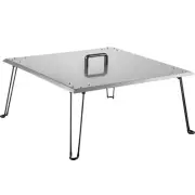 Fire Pit Heat Deflector Fireplace Pan Cover Stainless Steel Foldable Handle Legs