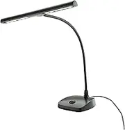 K&M Konig & Meyer 12297.090.55 Piano Lamp | Sturdy Music Light to Reduce Eye Strain While Playing | 12 LEDs, 2500 Lux | 16.338" Gooseneck with Stable Stand for Optimum Position | Black