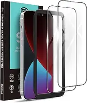 [2 Pack] ZUSLAB Screen Protector for iPhone 14 Pro Max Tempered Glass Film Case Friendly 9H Hardness with Installation Alignment Frame for Apple - Black
