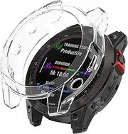 TenCloud Case intended for Fenix 7 Watch Cover TPU Screen Protector Cases intended for Garmin Fenix 7/Fenix 7 Solar/Fenix 7 Sapphire Solar Multisport Smartwatch (Clear)
