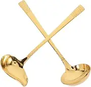 LIGIGWASH Stainless Steel Sauce Scoop Large Capacity Serving Ladle for Sauces Gravy Soup Cooking Utensil Hot Pot Mini Dessert Spoon