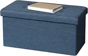 Fujiboeki 86141 Storage Bench, Storage Box, Width 23.6 x Depth 11.8 x Height 11.8 inches (60 x 30 x 30 cm), Navy, Ottoman, Load Capacity 176.4 lbs (80 kg), Foldable, Box Stool, Hunt