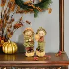 Resin Scarecrow Figurine Funny Miniature Statue Pumpkin Scarecrow Doll Yard