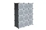 Foret DIY 12 Cube Storage Cabinet Compartment Cupboard Wardrobe Rack Shelf XL