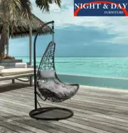 BRAND NEW LOTUS POD EGG ACCENT OUTDOOR CHAIR STEEL FRAME LIGHT GREY CUSIONS INC