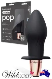 NEW Bodywand Pop 4.25 inch Mini Vibrating Butt Plug, Sex Toy, Anal Stimulator