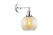 PESINI Wall Light Interior Surface Mounted ES Amber Wine Glass with Chrome Bracket