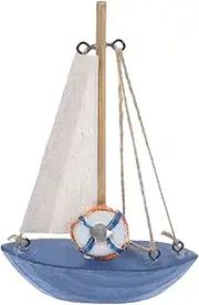 SEWACC Elegant Mediterranean Style Wooden Sailing Ship Model Home Decor Ornament Nautical Boat Craft
