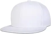 [Yizhichu19900502] Unisex Plain Flat Brim Adjustbale Baseball Cap Blank Snapback Solid Color Hat