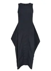 High Other Way Cotton-poplin Midi Dress - Navy - 48 (UK16 / XL) 48 (UK16 / XL)