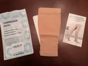 Unisex 20 - 30 mmHG Medical Graduated Compression Open Toe Beige Socks Medium