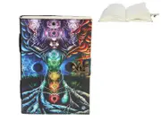 Leather Journal with Chakra Stones & Goddess Tree Style Book 25x18cm (10x7")