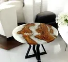 24" White Epoxy Resin Kitchen Bar Garden Hotel Table Luxury home Furniture Decor