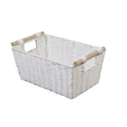 Maine & Crawford Cercy 37cm Paper Rope Basket Organiser Storage w/ Handle White