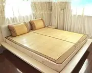 Bamboo Bed Cool Mat - Foldable Sheet Rug for Floor, Both