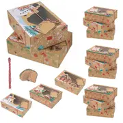 12 Pack Christmas Cookie Boxes With Window Kraft Bakery Boxes For Christmas Gift