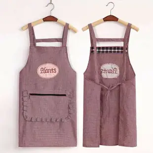 2021新款圍裙女家用廚房夏季薄款工作服透氣網紅日式棉麻做飯圍腰