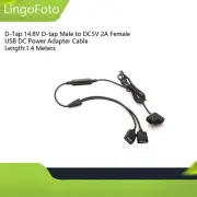 1.4M D-Tap 14.8V D-tap Male to DC5V 2A Female USB DC Power Adapter Cable