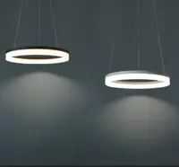在飛比找松果購物優惠-60CM三色光 led燈具 吊燈 臥室燈 吧臺燈 圓環工作室