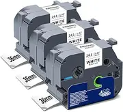 Absonic Tze-261 Tze 261 1.42'' Laminated Thermal Label Tape Black on White Compatible for Brother P-Touch PT530 PT550 PT3600 PT9200PC/DX PT9500PC PT9600 PT9700PC PT9800PCN, 1 1/2in x 26.2ft, 3-Pack