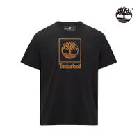 在飛比找PChome24h購物優惠-Timberland 中性黑色 Logo 短袖 T 恤|A4
