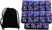 Generic 24Pcs Dices Counter Token Dice Tracking Counter Dices Six Sided Dice Set for Preschool, Violet Blue