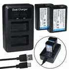 2X NP-FW50 Battery &LCD Dual USB Charger For Sony Alpha A6000 A6300 A6500 A7r A7
