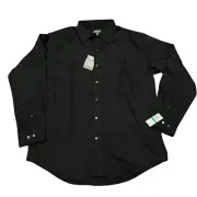 VAN HEUSEN Men’s Lux Sateen Black Dress Shirt XL 16-16 1/2 BRAND NEW