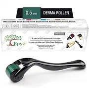 540 Needles Skin Derma Roller Microneedling Instrument for Face, Acne, Beard, Hair Loss and Hair Growth with Storage Case (0.5mm, Green) (1 Unit)