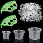 300pcs Tattoo Ink Caps with 2 Cups Holders - Moricher 100 Small 100 Medium 10...