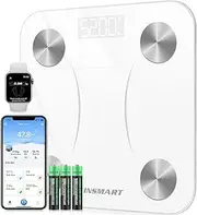 Smart Weight Scale, INSMART Bluetooth Bathroom Scales with BMI Analyze, Digital Body Fat Scale with Smartphone APP, Body Fat Weighing Scale with 17 Body Composition - White