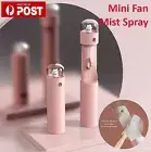 Handheld Fan Cooling Nano Mist Spray Facial Steamer Portable Mini USB Humidifier