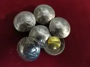Conchos: 6 Real Coin "Indian" Nickels, Post & screw