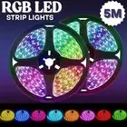 RGB LED Strips Lights Waterproof IP65 5M 5050 Bluetooth APP Control 12V Adapter