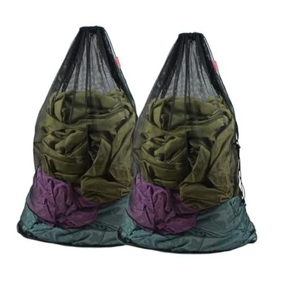 2 Pack Laundry Bags Heavy Duty Mesh Wash Bags with 24 x 36 Inches 2pcs black