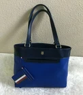Tommy Hilfiger Bag Shopper Blue Handbag Monogram With Pouch MSRP $108