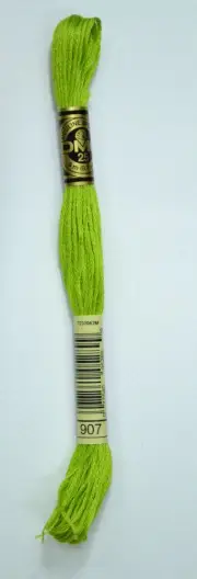 DMC Stranded Cotton #907 Light Parrot Green Hand Embroidery Floss 8m Skein