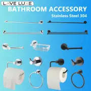 SUS 304 Round Bathroom Toilet Paper Holder Towel Rail Rack Ring Wall Robe Hooks