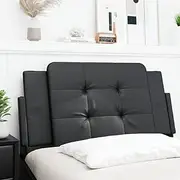 Headboard Cushion Black 107 cm King Single Faux Leather Upholstered Bed Frame, Adjustable, Wall Mounted Headboard, Cabecera, Bed Head