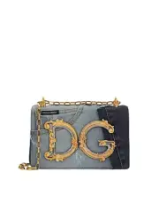 DOLCE&GABBANA DG Girls $3195 Denim Patchwork Shoulder Bag New And Authentic