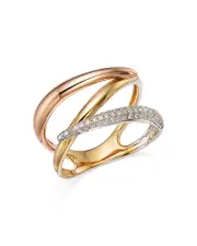 Bloomingdale's Fine Collection Diamond Pave Crossover Ring in 14K Yellow, White & Rose Gold, 0.20 ct. t. w.