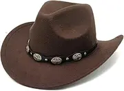 [Generic] Woman French Hat With Feather Fluffy Brim Adult Size Cowboy Hat for Costume Party Play Dress Up Outfits for Women Artist