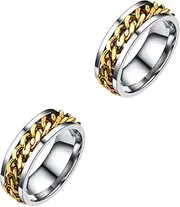 [Holibanna] 3pcs Chain Ring Mens Rings Mens Wedding Rings Mens Fashion Rings Ring for Women Ring Bottle Opener Band Men Ring Finger Jewelry Necklaces Link Men and Women Chain Lock