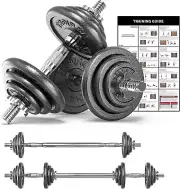 20kg Cast Iron Adjustable Dumbbell Set Hand Weight with Solid Dumbbell Handle...
