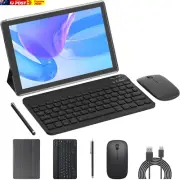Tablet 2 in 1 Tablets with Keyboard Case Mouse Stylus, 10.1 Inch Tablet Computer