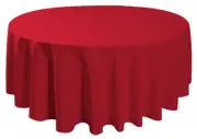 90" Round Table Cover Seamless Wedding Banquet Tablecloth - RED