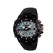 Waterproof Dual Display Quartz and Electronic Movement Watch