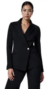 Spanx perfect asymmetrical tailored blazer in Black