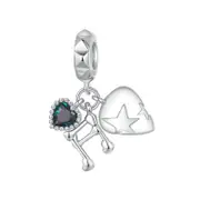 925 Sterling Silver Rock Music Pendant For Charm Bracelet